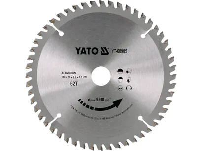 Yato Tarcza widiowa do aluminium 160x52Tx20mm precyzyjna YT-60905