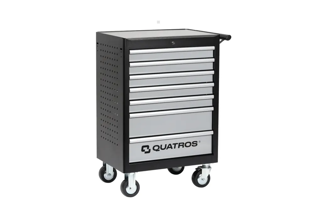 Quatros Wózek narzędziowy warsztatowy 7 szuflad z blatem INOX QS17073