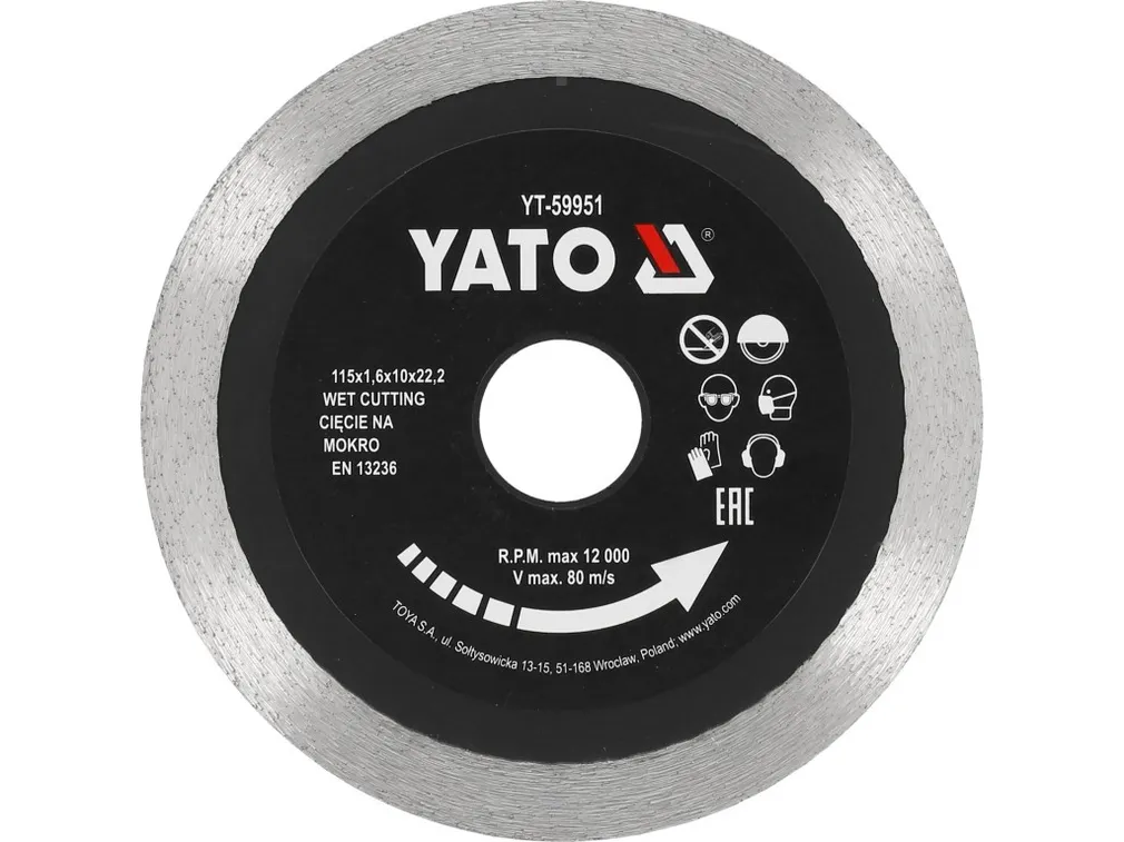 Yato Tarcza diamentowa 115mm do ceramiki precyzyjna YT-59951
