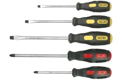 Top Tools Wkrętaki komplet 5szt. uchwyt gumowy 39D503