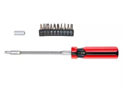 Top Tools Wkrętak z giętym grotem, z końcówkami 39D122