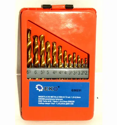 Geko Zestaw wierteł do metalu HSS TIN  13szt. 1,5-6,5mm  G38231