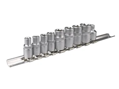 Topex Klucze nasadowe torx komplet 3/8" 1/4" 10 szt. 39D375 