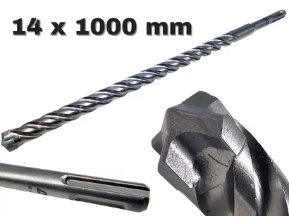 AWTOOLS Wiertło do betonu zbrojonego SDS Plus 14 x 1000 mm QUADRO EXTREME AW43661BL