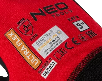 Neo Rękawice robocze ultraflex, nylon-spandex, pokrytcie polimetrowo-nitrylowe (foam), 4131X, rozmiar 9 97-622-9 - 5