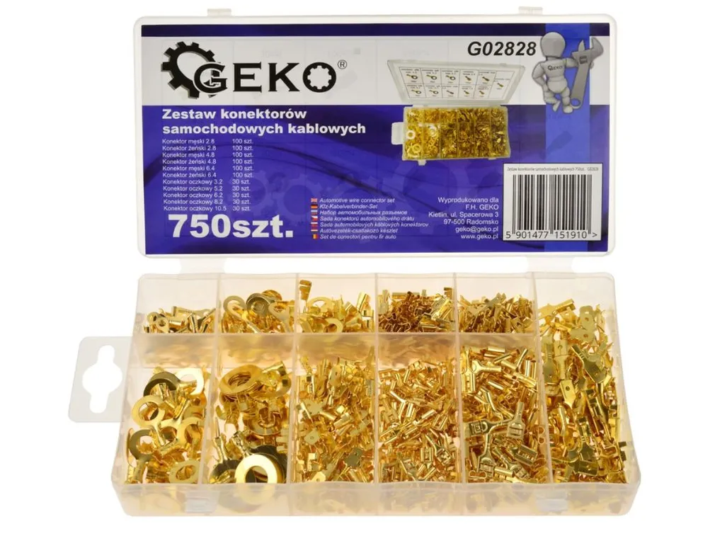 Geko Zestaw konektorów samochodowych kablowych 750szt. G02828