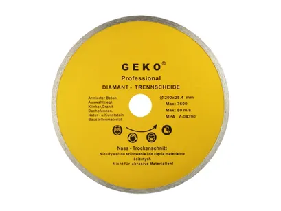 Geko Tarcza diamentowa do cięcia betonu pełna 200x25.4mm G00249