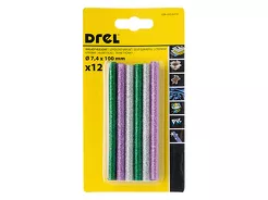 Drel Wkłady klejowe brokatowe 7,4x100mm 12szt.  CON-GKS-60710 