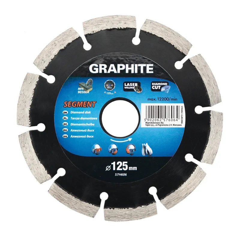 Graphite Tarcza diamentowa do cięcia spawana laserowo 125x2,2mm 57h606 