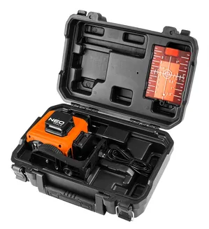 Neo Laser budowlany 3D czerwony + walizka 75-104 - 3