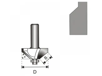 Dedra Frez do drewna z płytkami węglikowymi fazujący 45st z łożyskiem  26,6x9,52x6mm  07F101A  - 2