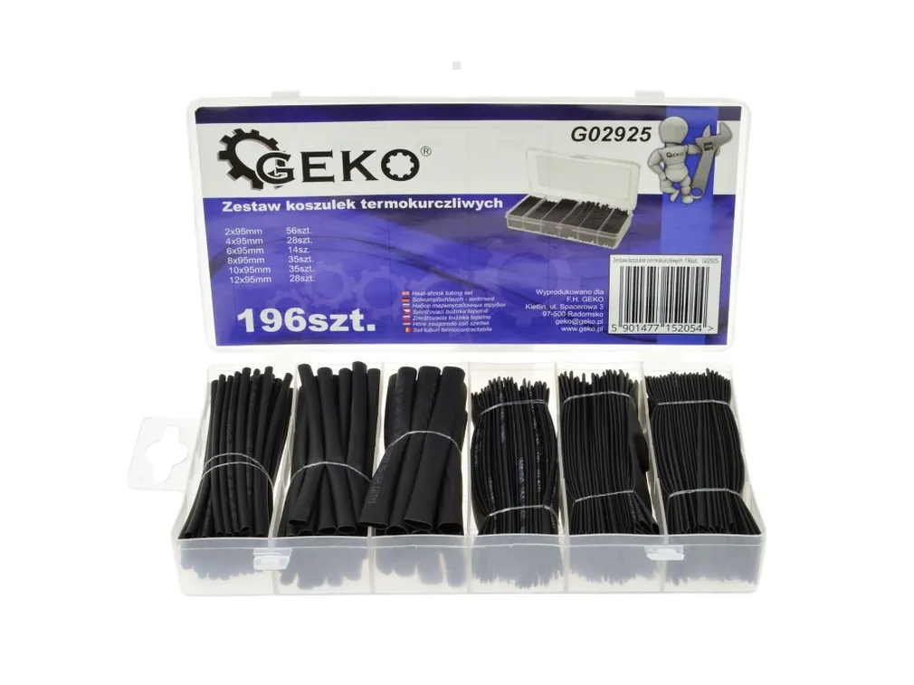 Geko Rurki termokurczliwe 196szt. G02925
