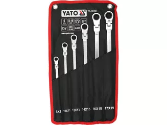 Yato Zestaw długich kluczy oczkowych z grzechotką i przegubem 8-19 mm YT-50390 - 2