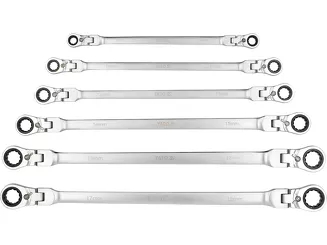 Yato Zestaw długich kluczy oczkowych z grzechotką i przegubem 8-19 mm YT-50390 - 3