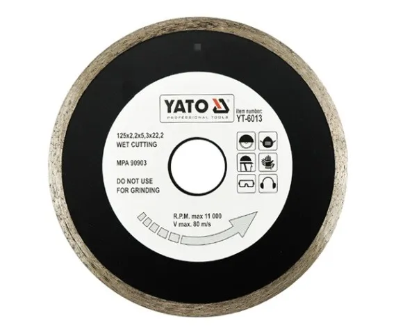 Yato Tarcza diamentowa do cięcia glazury pełna 125x2,2mm YT-6013