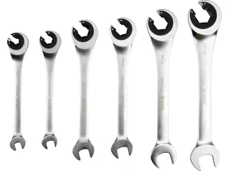 Yato Zestaw kluczy półotwartych z grzechotką 8-19 mm 6 szt. YT-01344 - 3