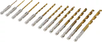 Sthor Zestaw wierteł do metalu 13 szt., HEX 21655 - 2