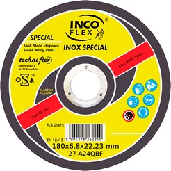 Incoflex Tarcza do szlifowania stali nierdzewnej INOX SPECJAL M27 180 x 6,8mm A24QBF