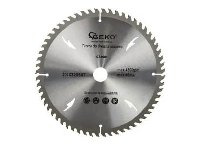 Geko Tarcza do cięcia drewna 300x32mm z otworami 60z. G78081 