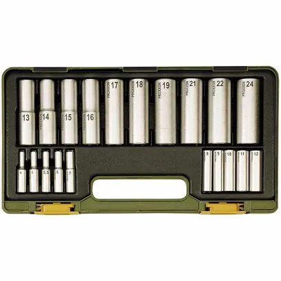 Proxxon Klucz nasadowe długie  1/4 i 1/2" 20 szt. 23292 