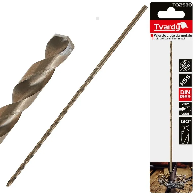 Tvardy Wiertło do metalu długie 3 x 150 mm HSS T02530