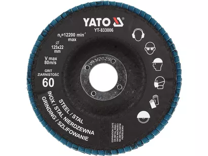 Yato Ściernica listkowa cyrkonowa 125 mm P60 YT-833006