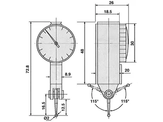 Limit Miernik zegarowy dźwigniowy 0,8 mm 22590103 - 2