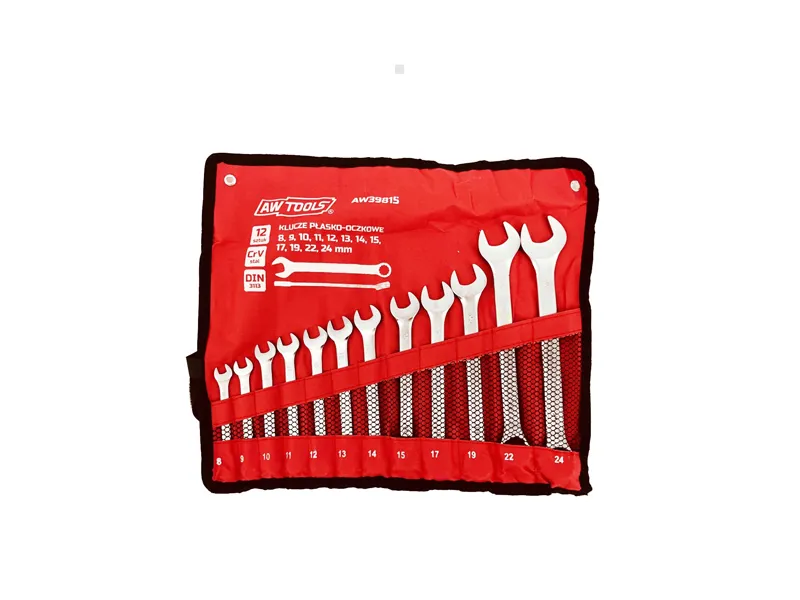 AWTOOLS Klucze płasko oczkowe 12szt. 8-24mm AW39815