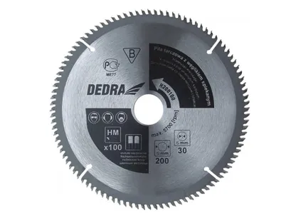 Dedra Tarcza do pilarki z węglikiem do metali nieżelaznych 100z 250x30mm  H250100 