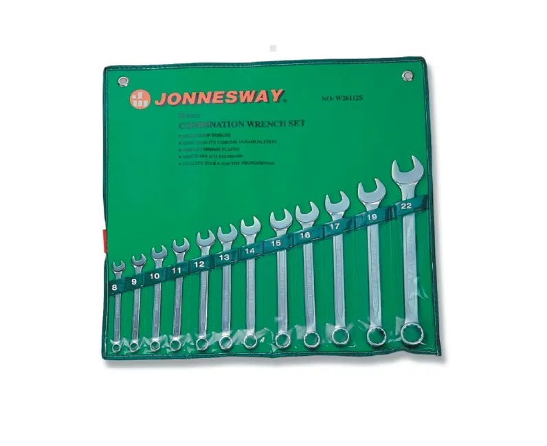 Jonnesway zestaw kluczy płasko-oczkowych 8-22mm 12szt. W26112S
