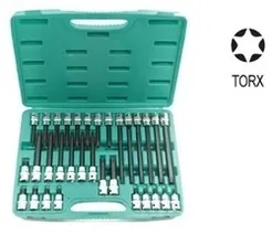 Jonnesway Komplet kluczy ampułowych Torx z nasadkami 1/2" 33 szt. S07H4932S