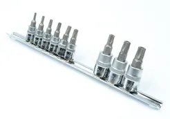 Jonnesway zestaw kluczy ampułowych pięciokątnych Torx z otworem z nasadkami 1/4" i 3/8" S08H23TS9S 