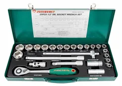 Jonnesway Klucze nasadowe 6-kt. 1/2" komplet 25 szt. S04H4125S