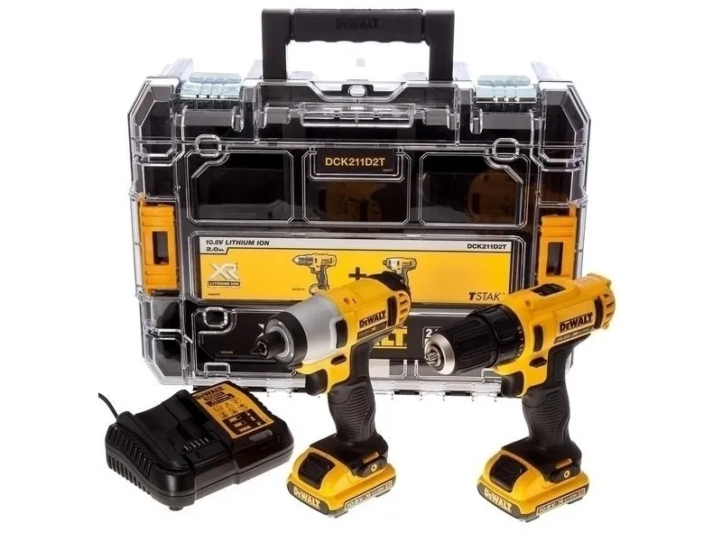 Dewalt Zestaw narzędzi akumulatorowych Combo 10,8V DCD710 + DCF815 2x2Ah DCK211D2T-QW 