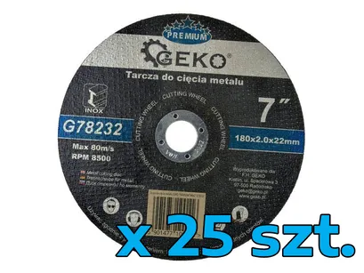 Geko Tarcza do cięcia metalu 180x2,0mm 25szt. G78232 