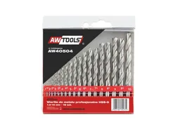 AWTOOLS Wiertła do metalu HSS-G 19szt. 1,0-10,0mm AW41203