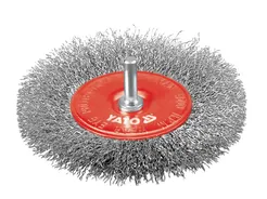 Yato Szczotka tarczowa 100 mm z trzpieniem do wiertarek, INOX YT-4758 