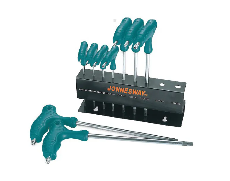 Jonnesway Zestaw Kluczy imbusowych torx z otworem, z uchwytem T10-T50 H10MT09S