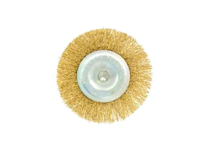 Geko Szczotka druciana tarczowa mosiądz 100mm z trzpieniem G00618 