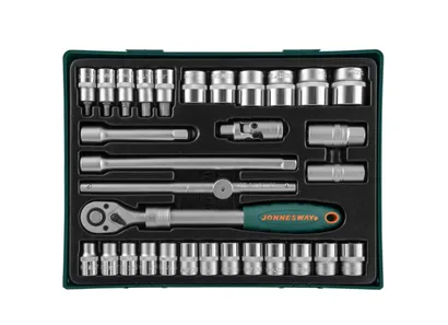 Jonnesway Komplet kluczy nasadowych 1/2" we wkładce 31 szt. S04H4131SP 