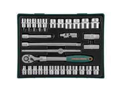 Jonnesway Komplet kluczy nasadowych 1/2" we wkładce 31 szt. S04H4131SP 