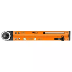 Neo Kątomierz nastawny z poziomicą 500 mm, 2 libelle, ołówek 72-225