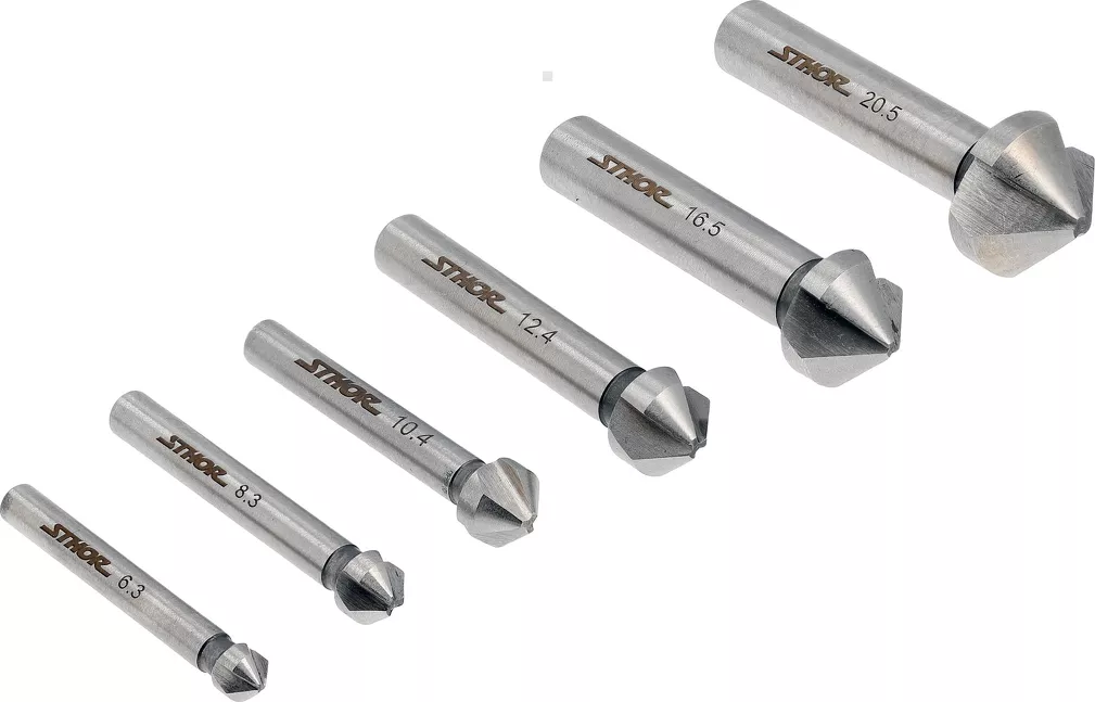 Sthor Zestaw pogłębiaczy do metalu 6,3–20,5 mm, 6 szt. 22710