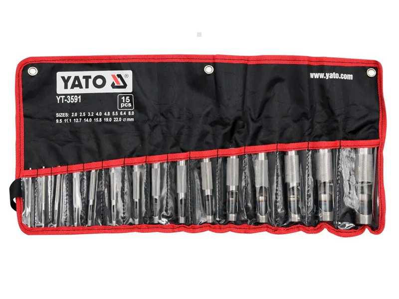 Yato Wycinaki do otworów w skórze kpl. 15 szt. YT-3591 