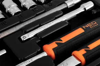 Neo klucze nasadowe 1/4 cala CrV zestaw 46 sztuk 10-004 - 13