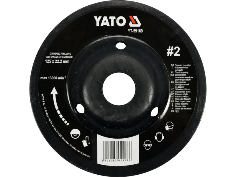 Yato Tarnik wypukły do szlifowania drewna 125mm #2 YT-59169