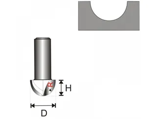 Dedra Frez do drewna z płytkami węglikowymi rowkujący półokrągły 3,97x6x8mm  07F061B  - 2