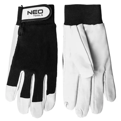Neo Rękawice robocze, skóra świńska licowa, z rzepem, 10" 97-603