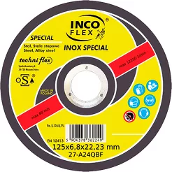 Incoflex Tarcza do szlifowania stali nierdzewnej INOX SPECJAL M27 125 x 6,8mm A24QBF