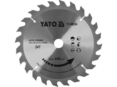 Yato Tarcza widiowa do drewna 190x24Tx20mm szybkie cięcie YT-60634